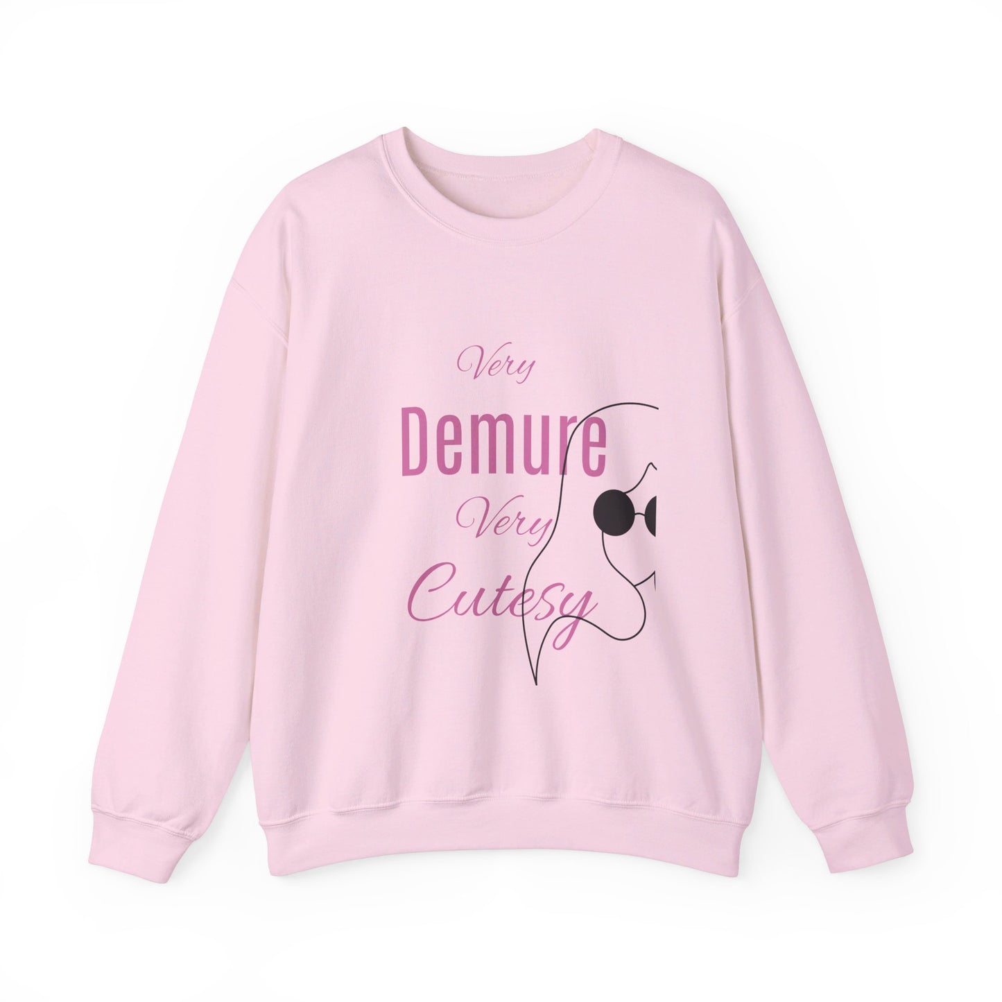 Female Trendy Crewneck Sweatshirt - Comfy Demure Sweater