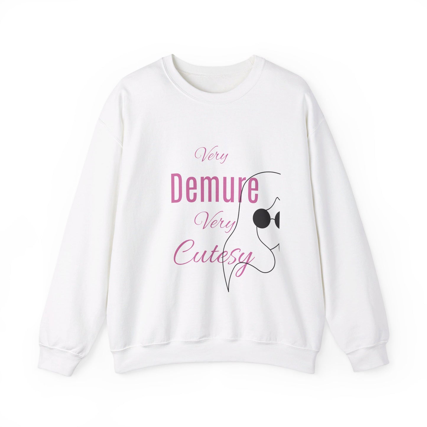 Female Trendy Crewneck Sweatshirt - Comfy Demure Sweater